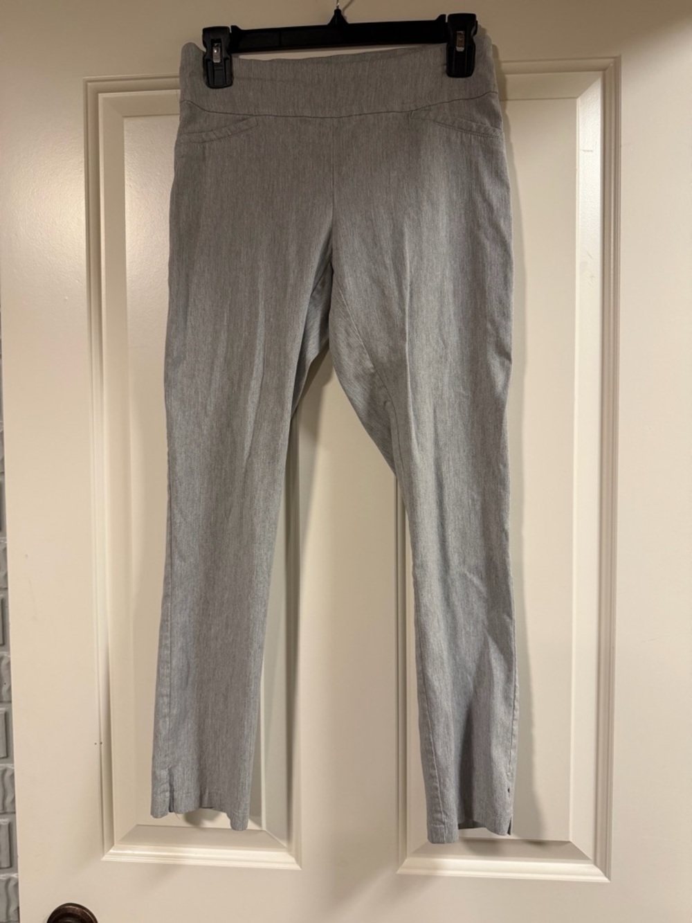 Joe B Dress Pants Light Gray Medium Petite Stretch Pull-On Career Work Pants